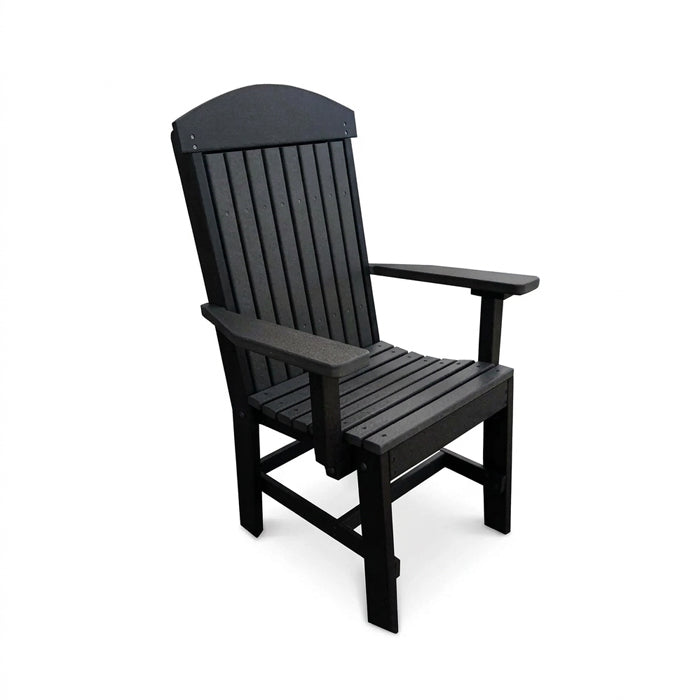Gateway Poly Amish Outdoor Dining Chair with Arms - Black