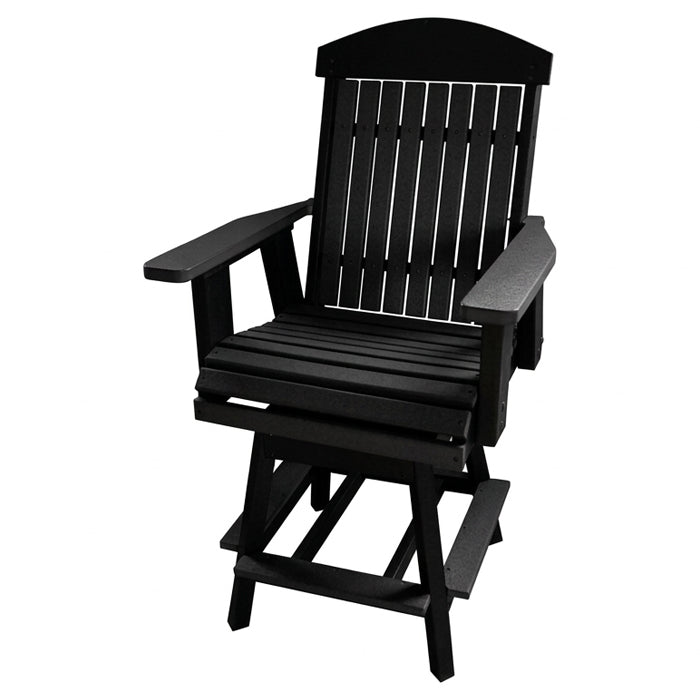 Gateway Poly Amish Outdoor Swivel Bar Stool - Black