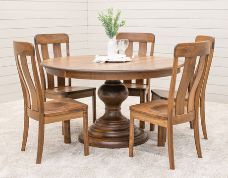 Global Round Maple Wood Round Pedestal Dining Table | HC