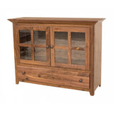 Half Mission Grid Walnut Oak Wood Cabinet | NAT