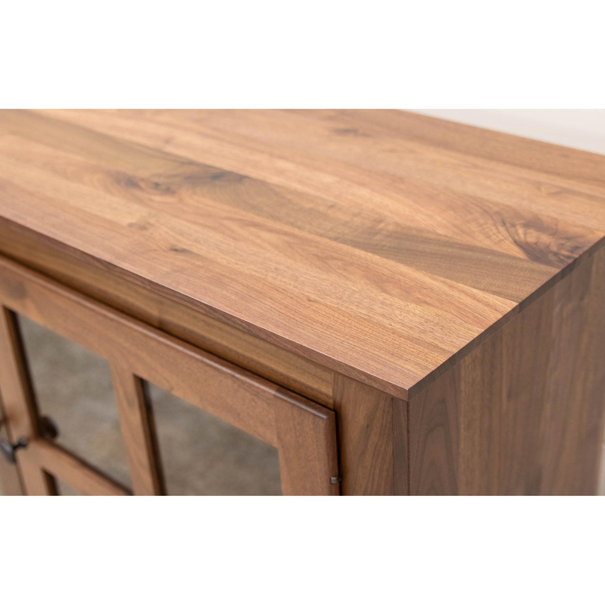 Half Mission Grid Walnut Oak Wood Cabinet | NAT