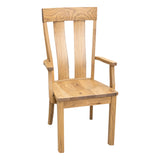 Hampton Rustic White Oak Wood Arm Dining Chair | BLS
