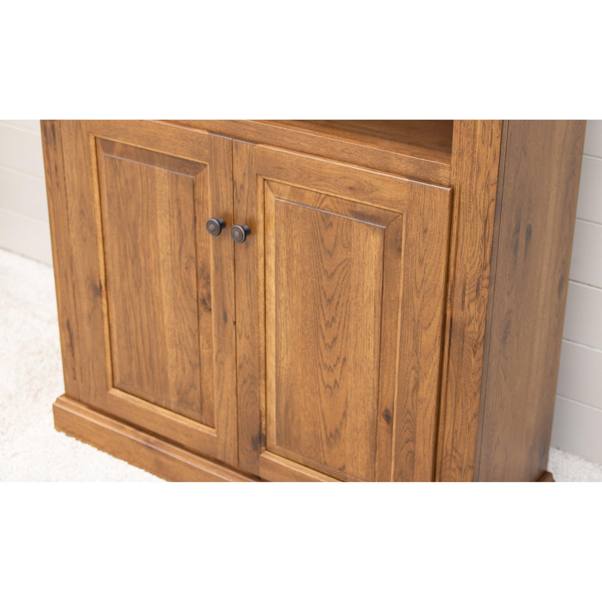Hampton Solid Hickory Wood Bookcase with Doors | HC