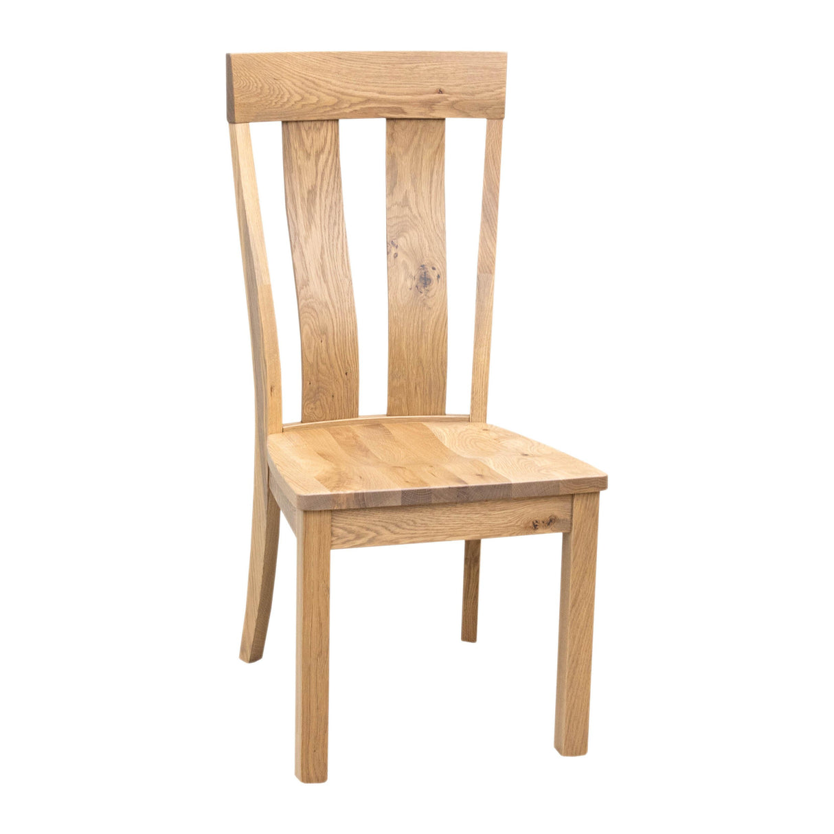 Hampton Rustic White Oak Wood Side Dining Chair | BLS