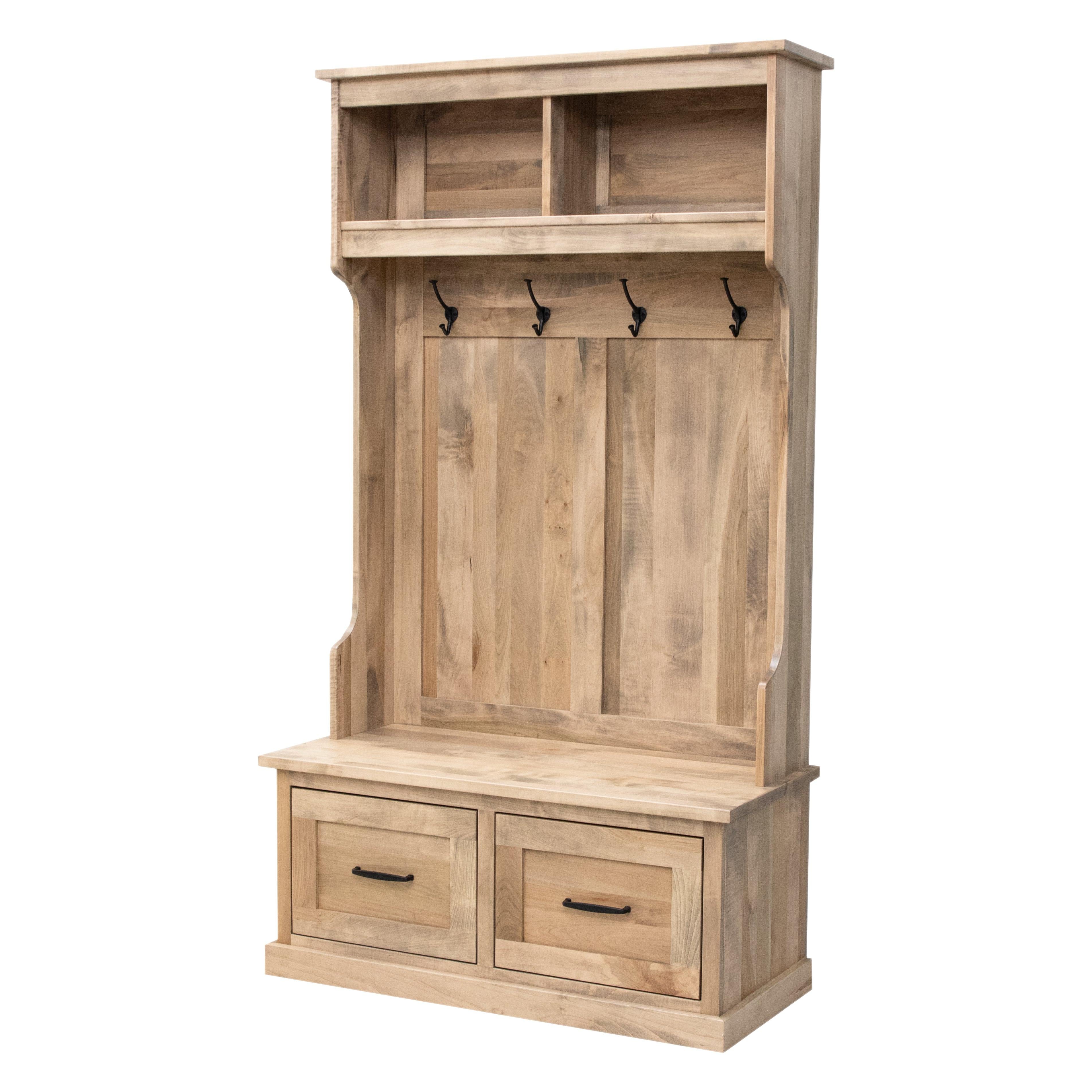 Upstate Amish Furniture Gallery Hartford Hall Tree Bench - Thumbnail 3