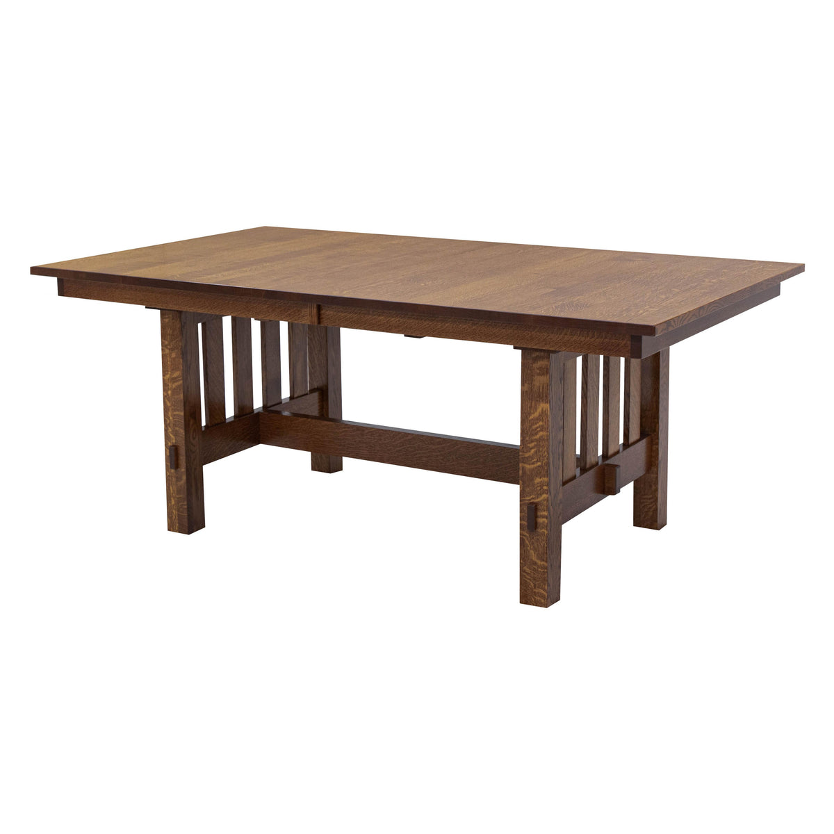 Heavy Mission Quarter Sawn White Oak Wood Extending Dining Table | ASB