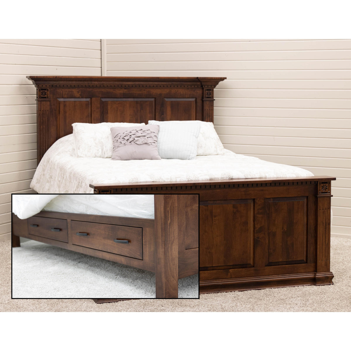 Heirloom Full Maple Wood Storage Platform Bed | ASB