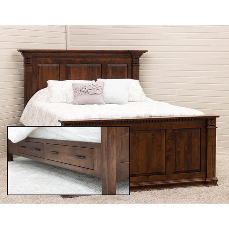 Heirloom Queen Maple Wood Storage Platform Bed | ASB