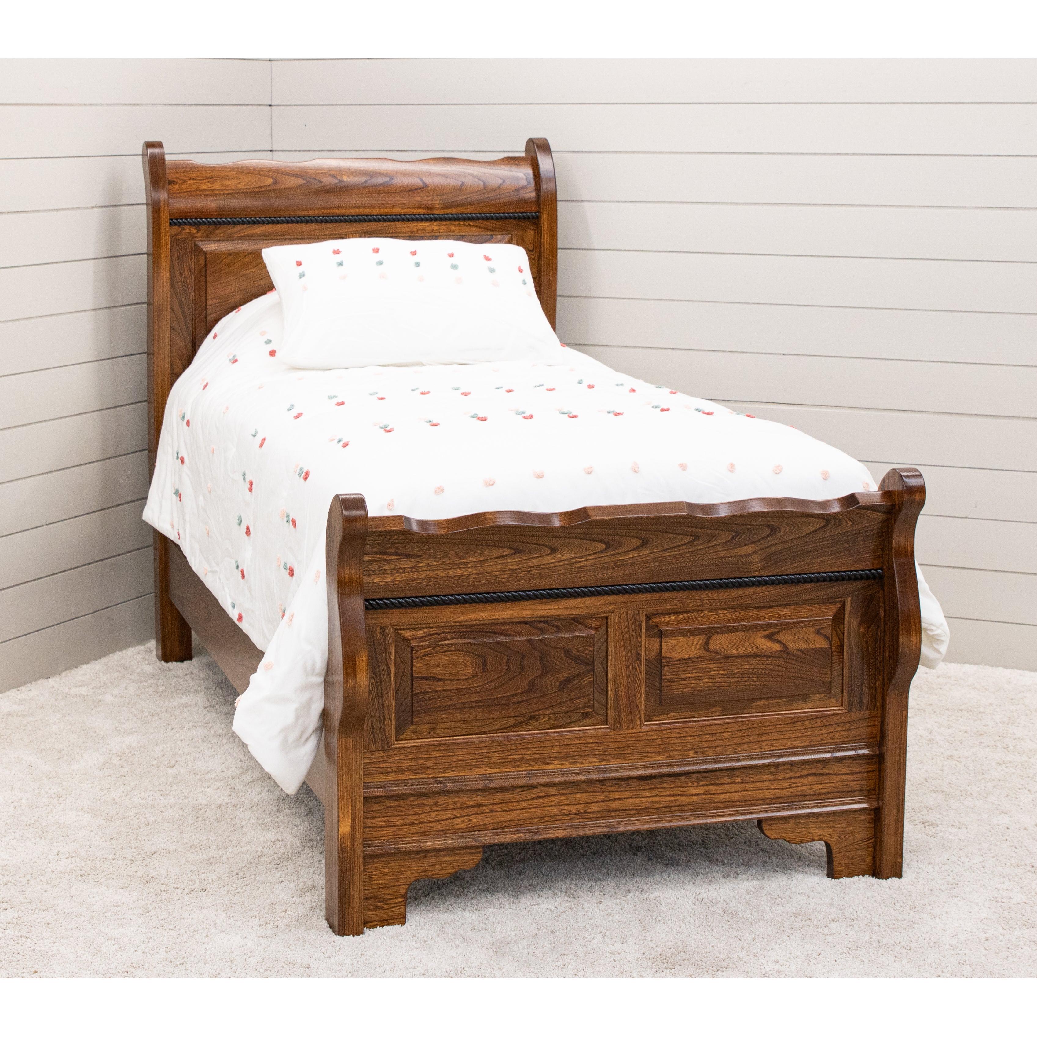 Heritage Elm Wood Sleigh Bed | Twin Size – Upstate Amish Furniture