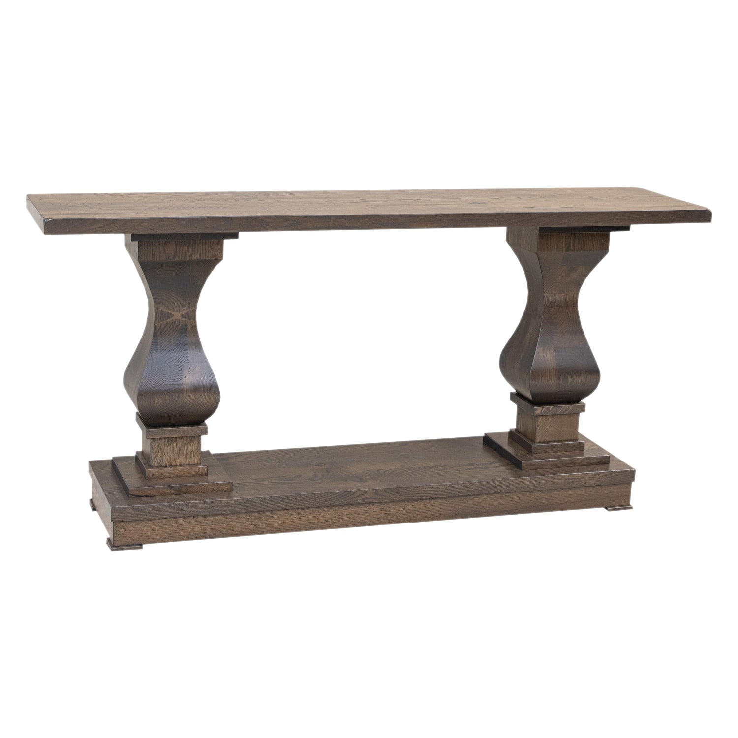 Hillside White Oak Wood Pedestal Console Table | SB
