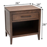 Hilton 1-Drawer, Open Nightstand