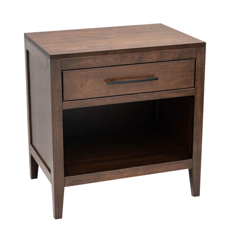Hilton Maple Wood 1-Drawer Open Nightstand | BV