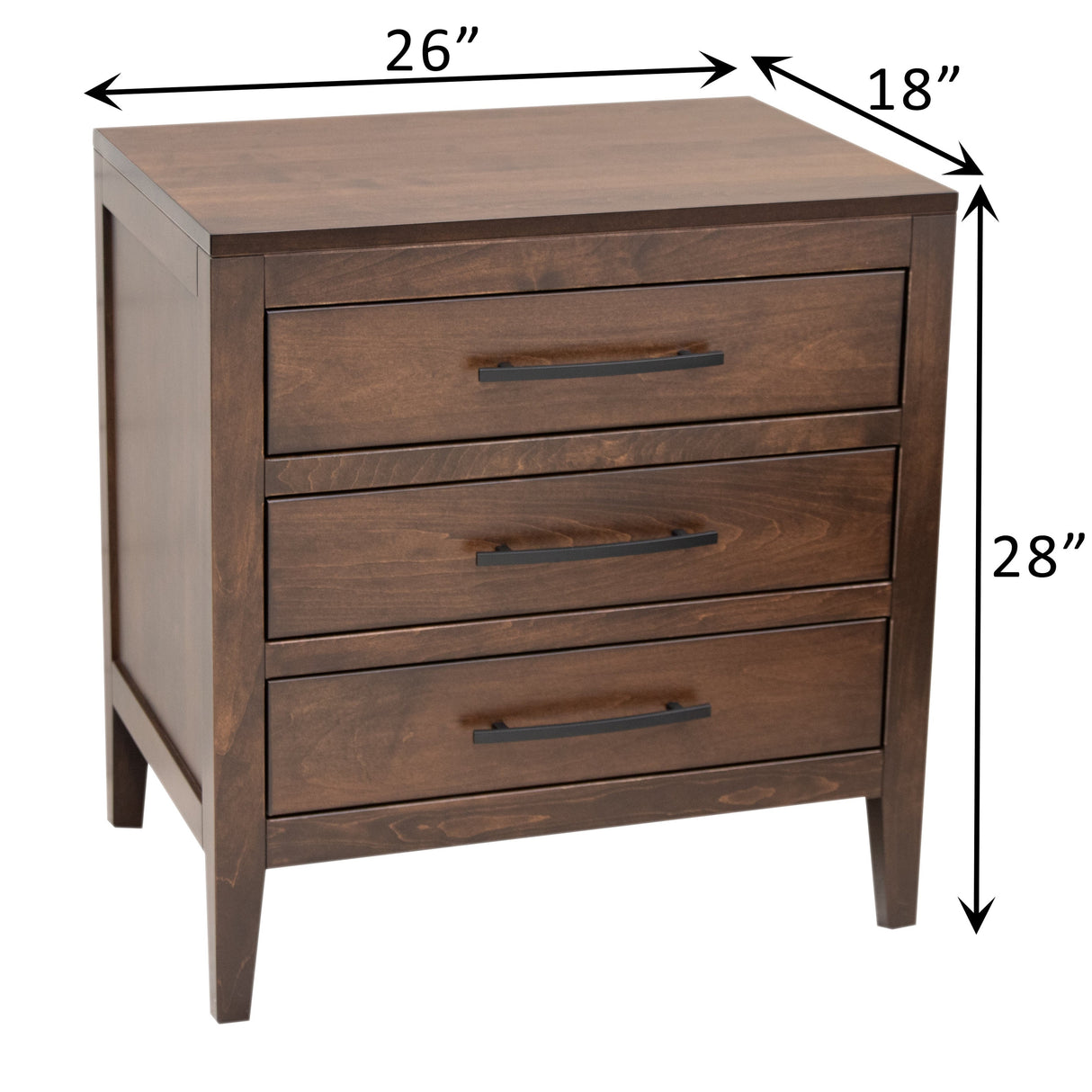 Hilton 3-Drawer Nightstand