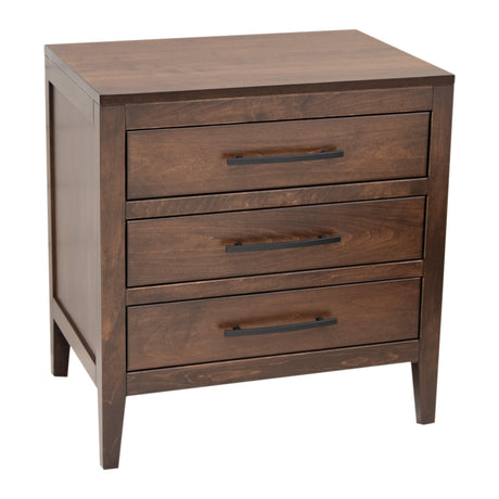 Hilton Maple Wood 3-Drawer Nightstand | BV