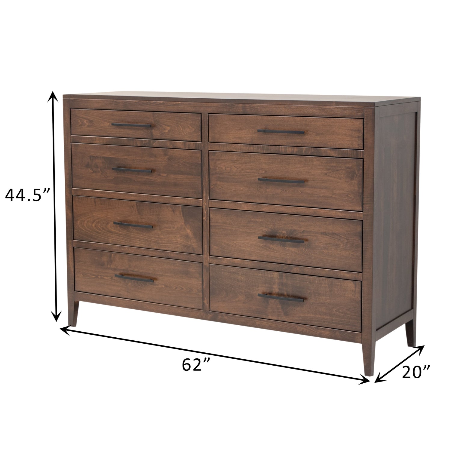 Hilton 8-Drawer Tall Dresser - Maple/Brown Velvet Hilton 8-Drawer Tall Dresser - Maple/Brown Velvet