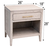 Hilton 1-Drawer, Open Nightstand