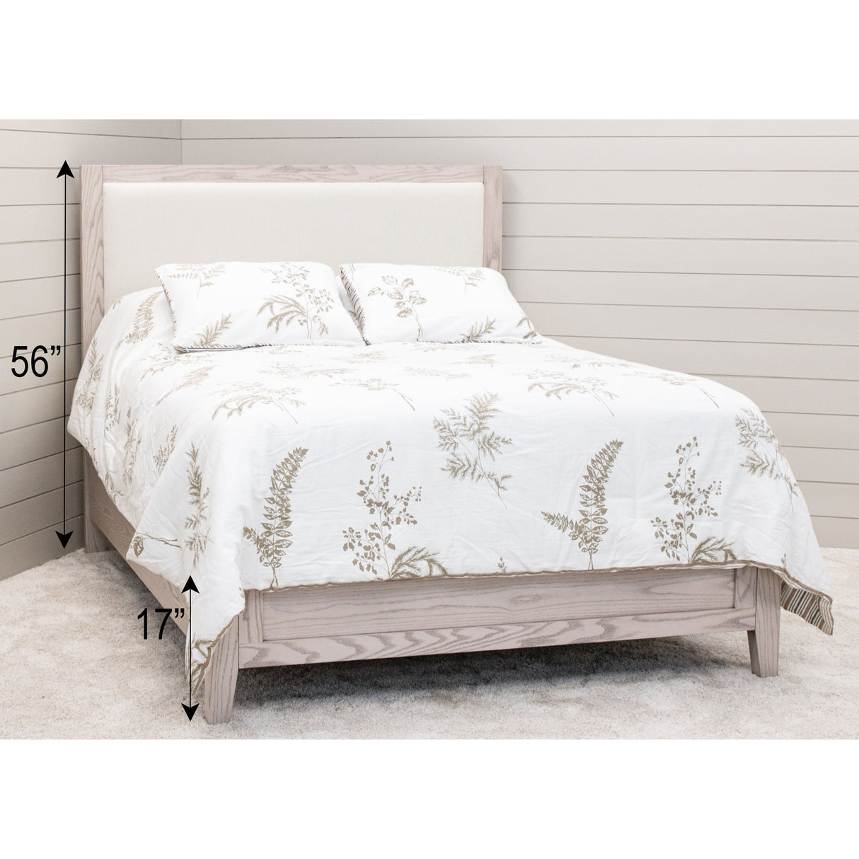 Hilton Wood Bed Frame with Upholstered Headboard