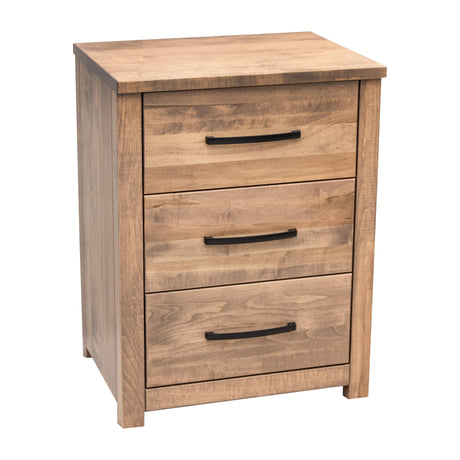 Hudson Maple Wood 3-Drawer Nightstand | WB