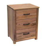 Hudson Walnut Wood 3-Drawer Nightstand | NAT