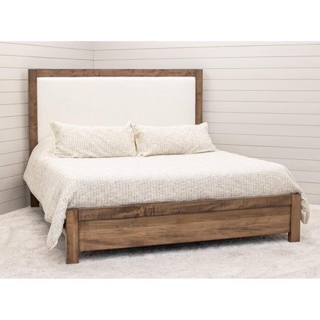 Hudson King Maple Wood Bed with Upholstered Headboard | CO