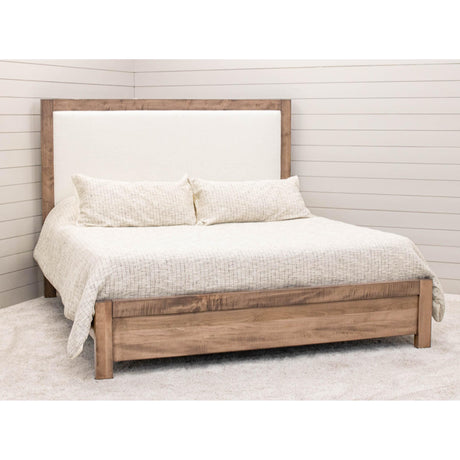 Hudson King Maple Wood Bed with Upholstered Headboard | WB