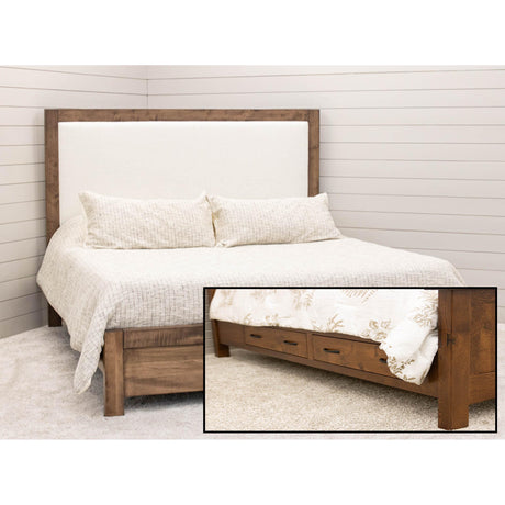 Hudson King Maple Wood Bed with Upholstered Headboard | CO