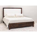 Hudson Full Maple Wood Bed with Upholstered Headboard | BV