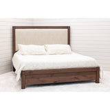 Hudson King Walnut Wood Bed with Upholstered Headboard | CO
