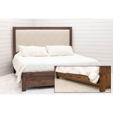 Hudson King Walnut Wood Bed with Upholstered Headboard | CO