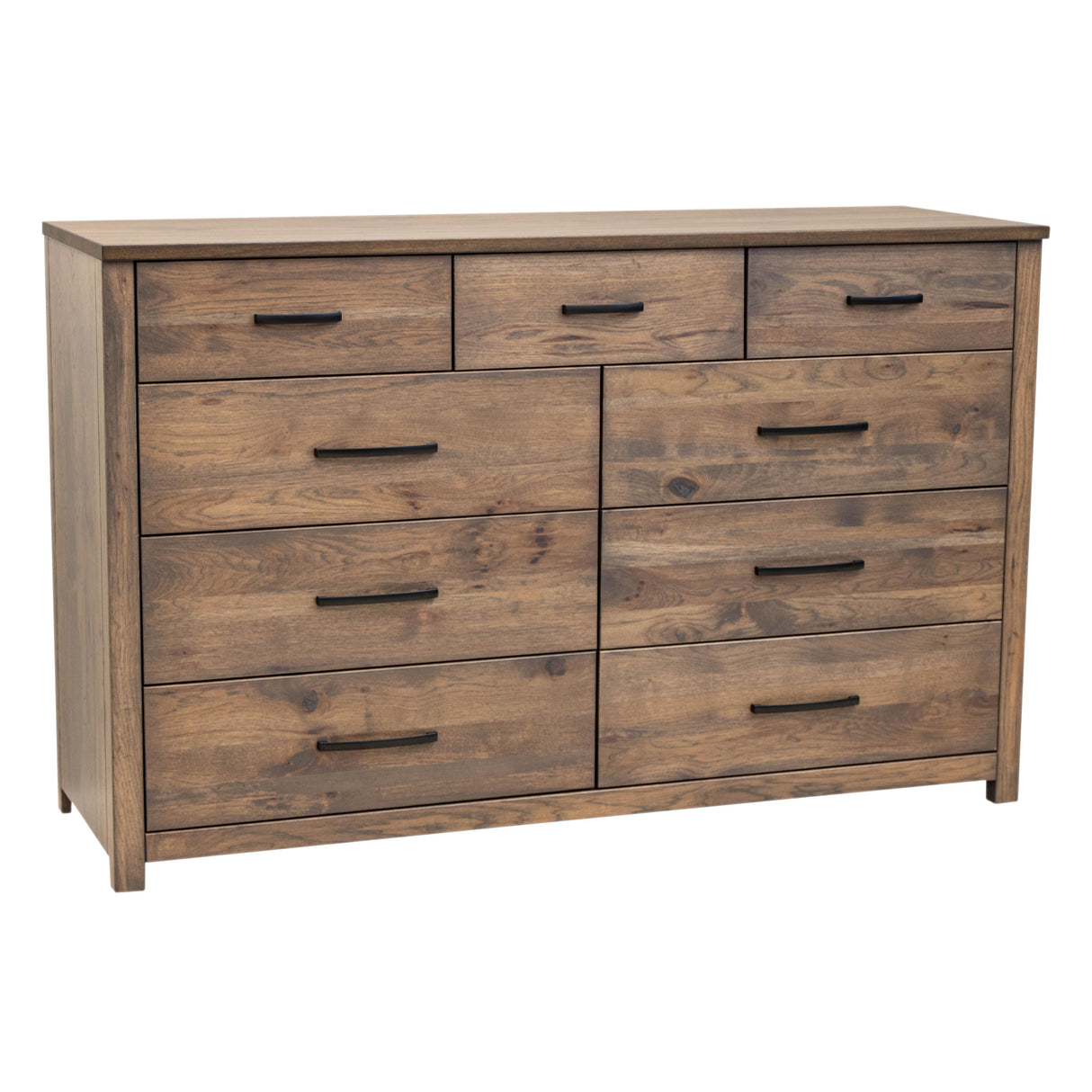 Hudson Hickory Wood 9-Drawer Tall Dresser | CO