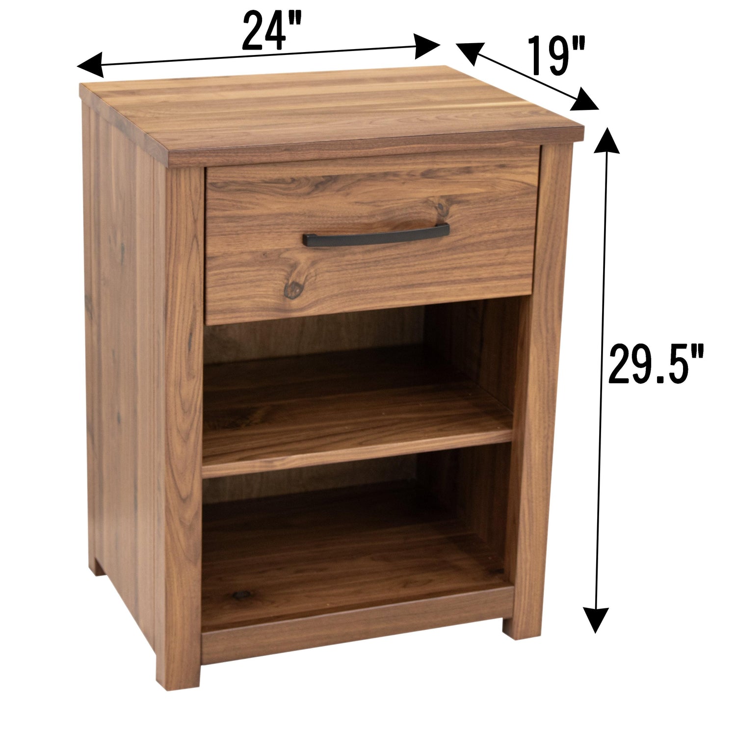 Hudson 1-Drawer, Open Nightstand