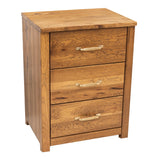 Hudson Hickory Wood 3-Drawer Nightstand | HC