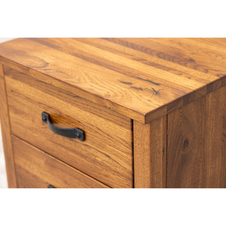 Hudson Hickory Wood 3-Drawer Nightstand | MC