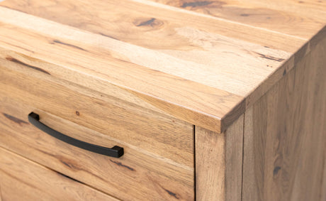 Hudson Hickory Wood 3-Drawer Nightstand | WB