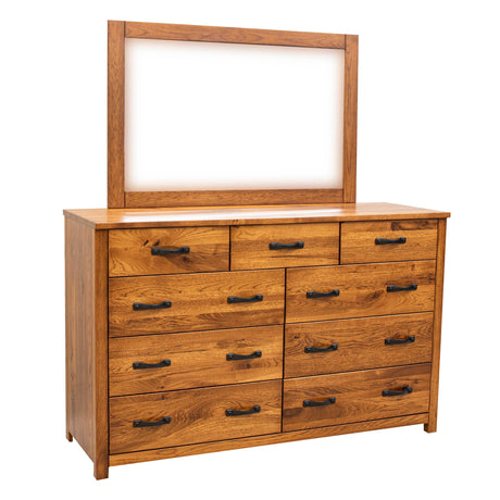 Hudson Rustic Hickory Wood 9-Drawer Tall Dresser in Michael's Cherry – Upstate Amish Furniture