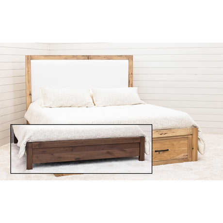 Hudson California King Hickory Wood Bed with Upholstered Headboard | WB