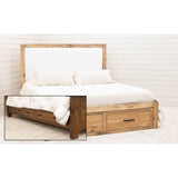 Hudson King Hickory Wood Bed with Upholstered Headboard | WB