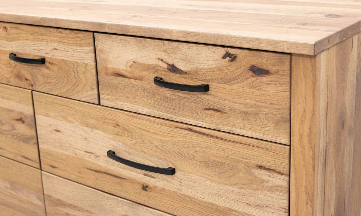 Hudson Hickory Wood 9-Drawer Tall Dresser | WB