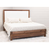 Hudson Wood Bed Frame with Upholstered Headboard