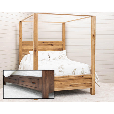 Jackson Queen Hickory Wood Four Poster Canopy Bed | WB