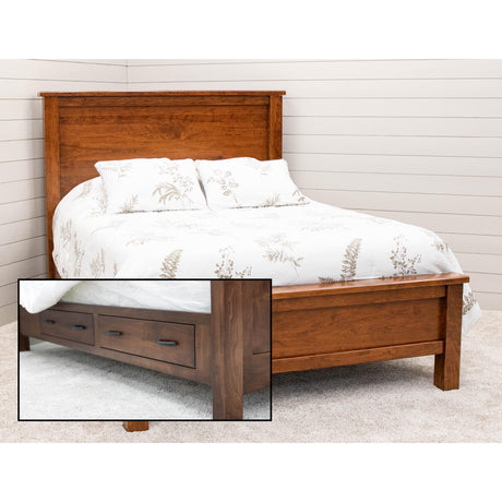 Jackson Queen Cherry Wood Storage Platform Bed | MC