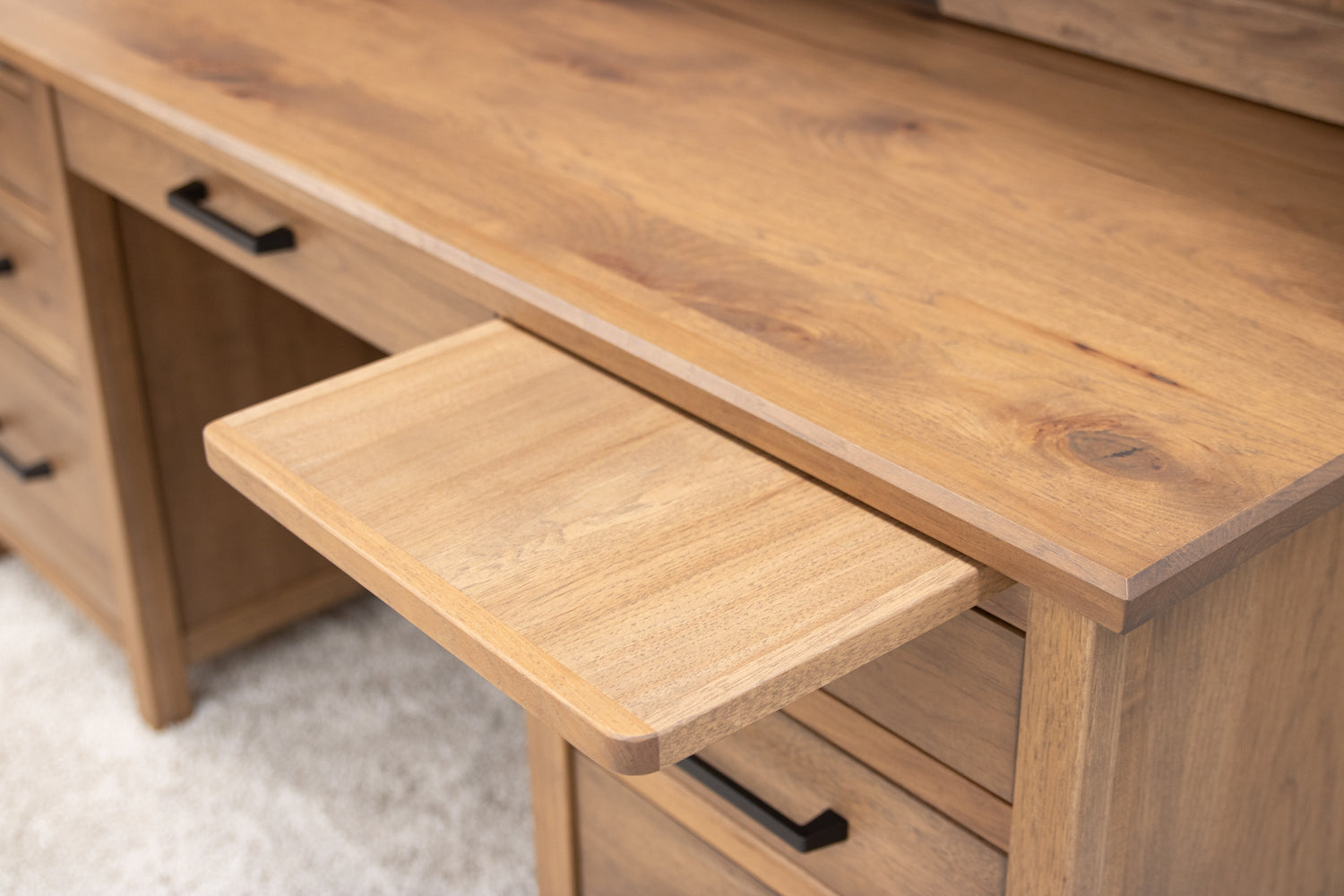 Jackson Hickory Wood Flat Wall Desk | ASB