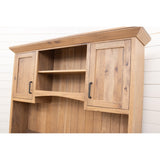 Jackson Hickory Wood Flat Wall Desk with Hutch Top | WB