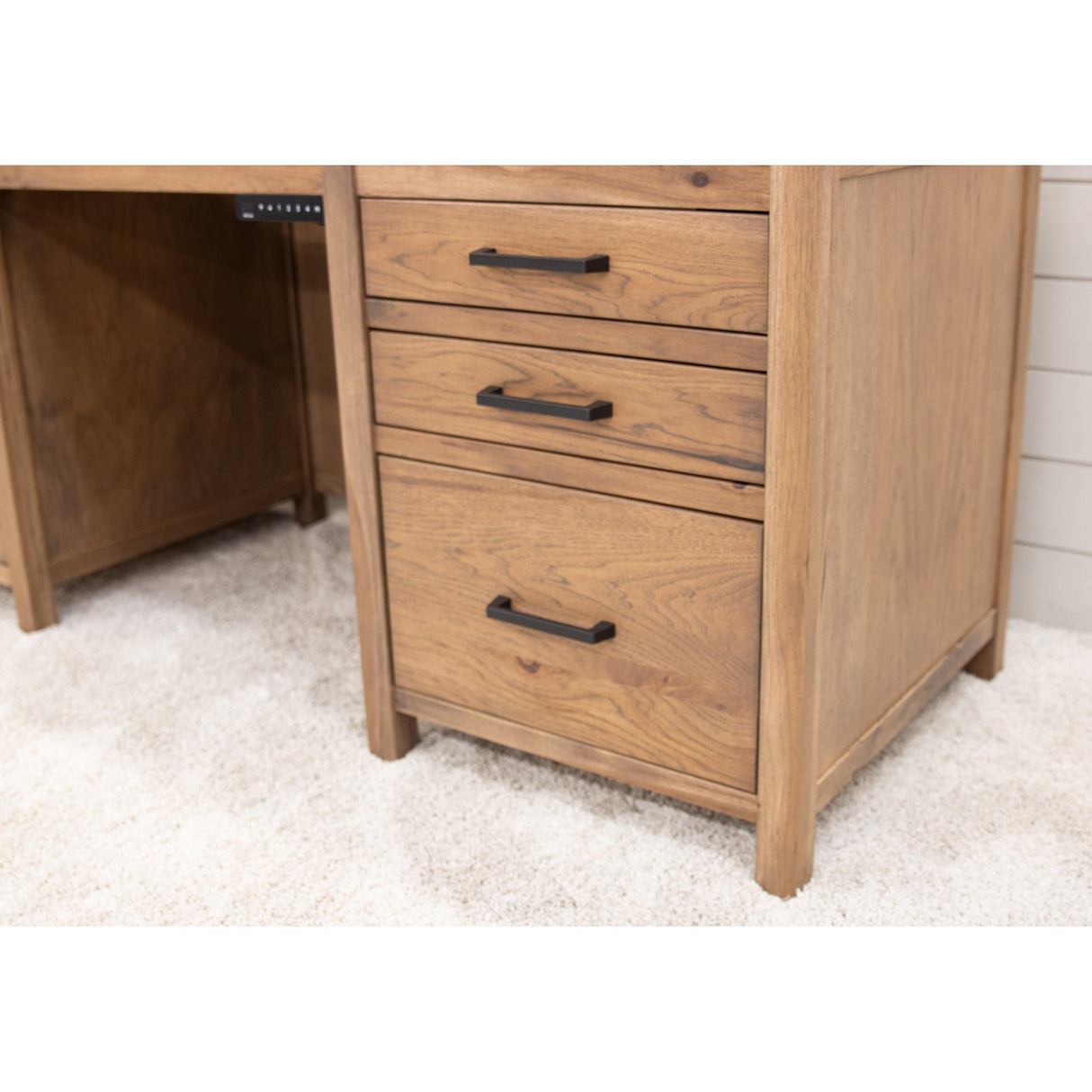 Jackson Hickory Wood Executive Desk with Drawers | WB