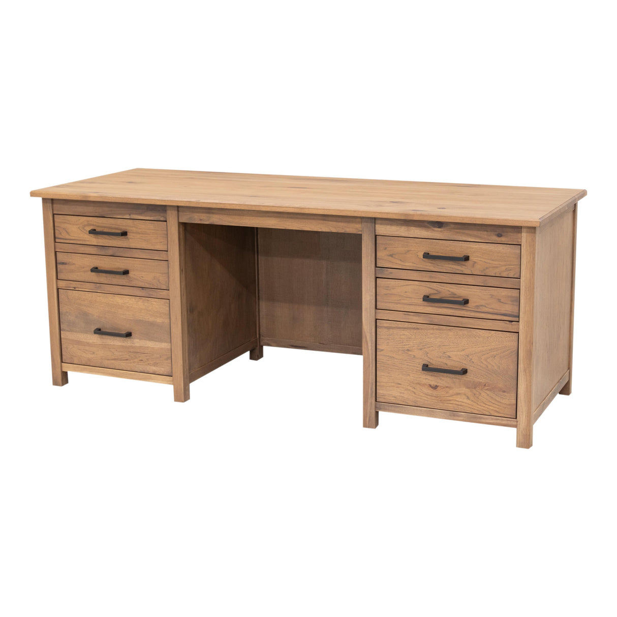 Jackson Hickory Wood Executive Desk with Drawers | WB