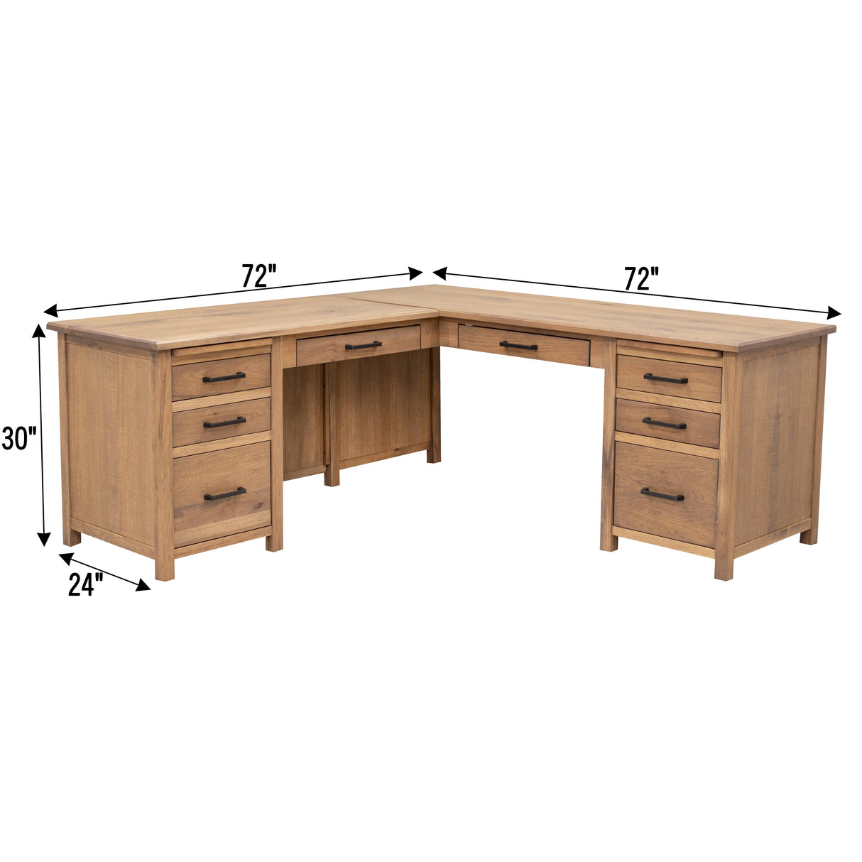 Jackson Hickory Wood L Desk | WB