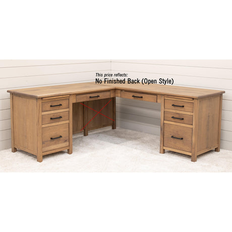 Jackson Hickory Wood L Desk | WB