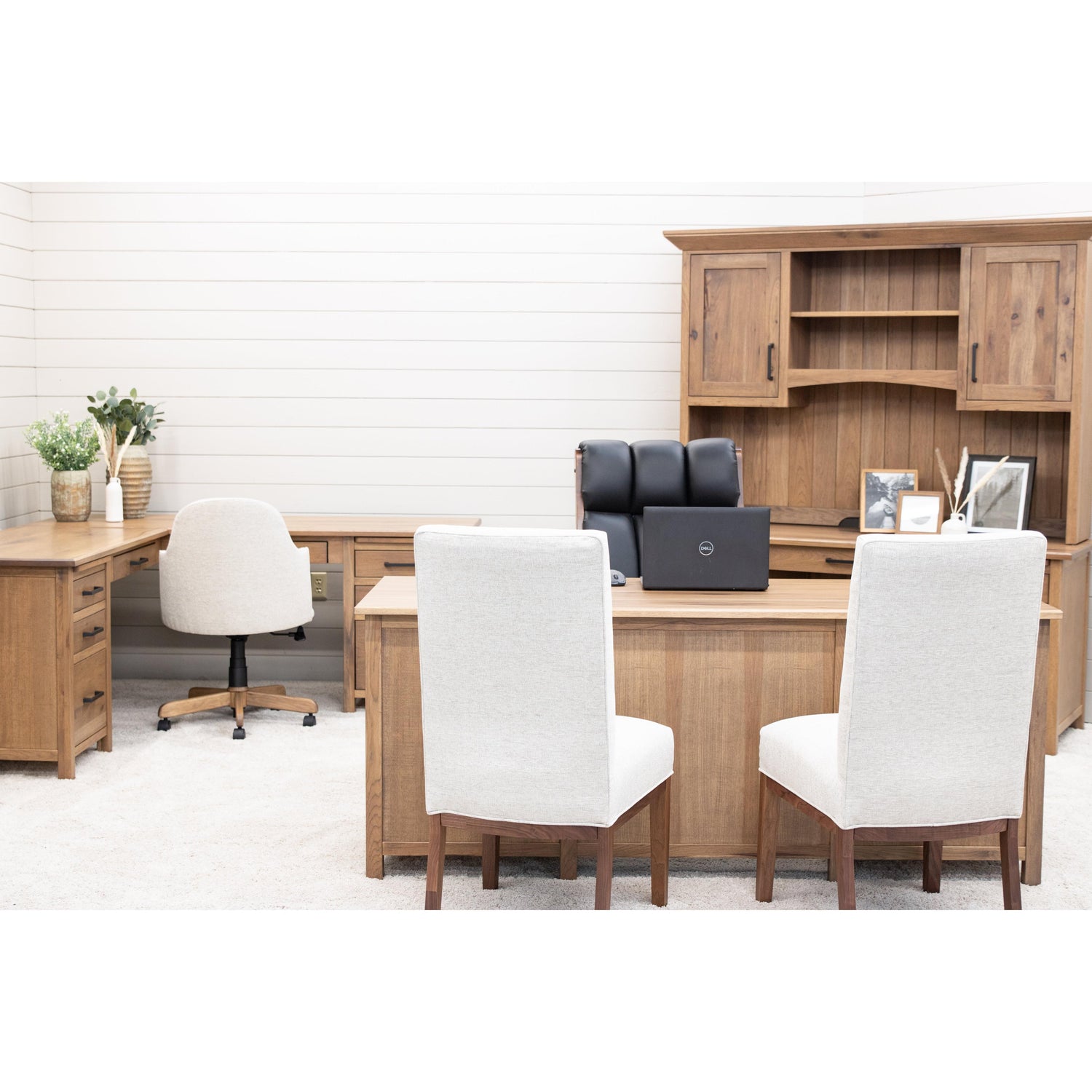 Jackson Hickory Wood L Desk | WB