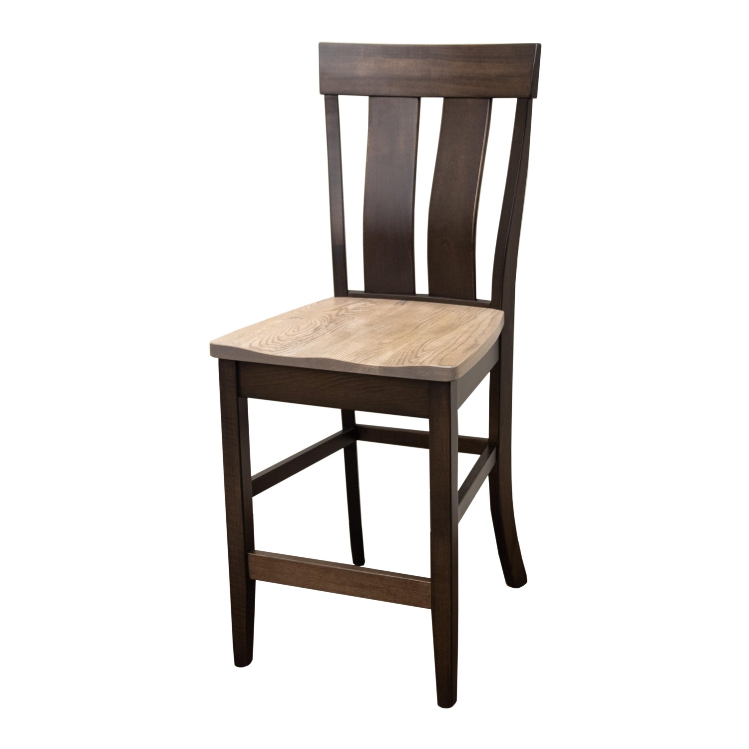 Kinglet 24" Black & Wood Stationary Bar Stool | M-DK&RWO-GRB