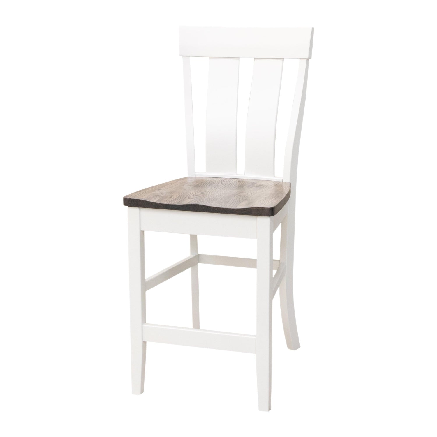 Kinglet 24" White & Wood Stationary Bar Stool | M-DW&RWO-GRB